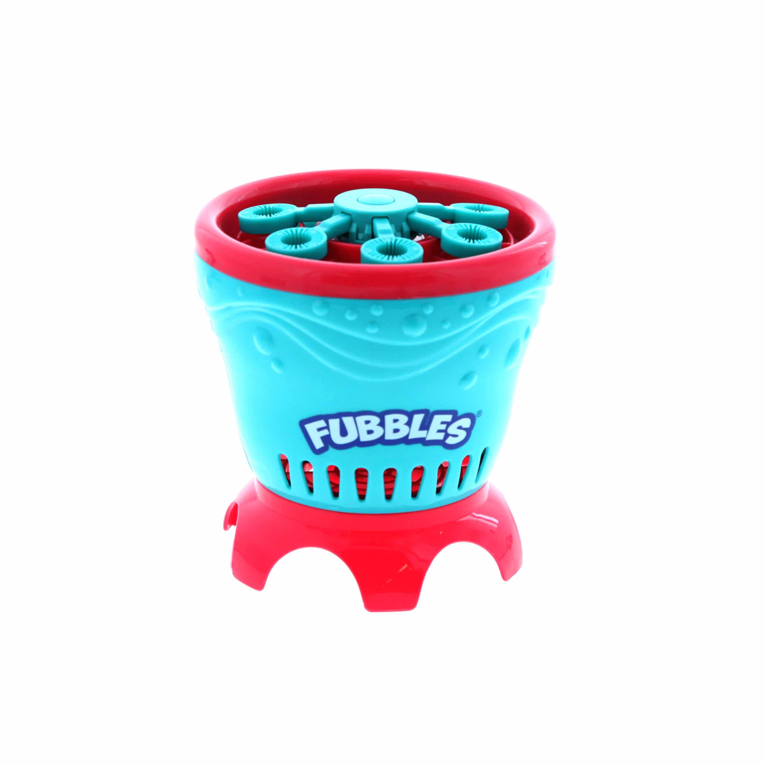 Red and blue bubble blower product.