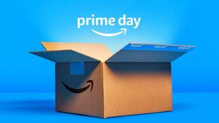 Image of an Amazon box with Prime Day logo above it